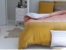 PINK LINEN SINGLE DUVET COVER