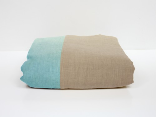 BLUE LINEN DOUBLE DUVET COVER